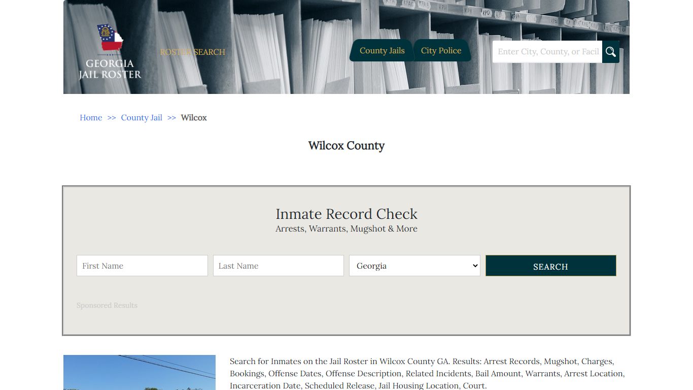 Wilcox County - Georgia Jail Inmate Search